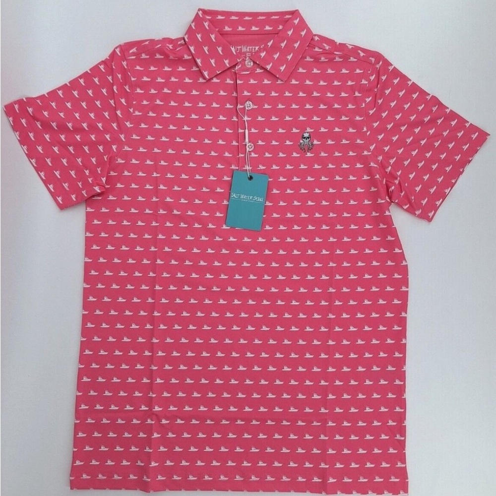 Salt Water Soul Pink Sea Ya Polo Shirt for Men